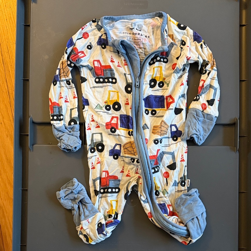 Little Sleepies Colorful Construction Kids Footie